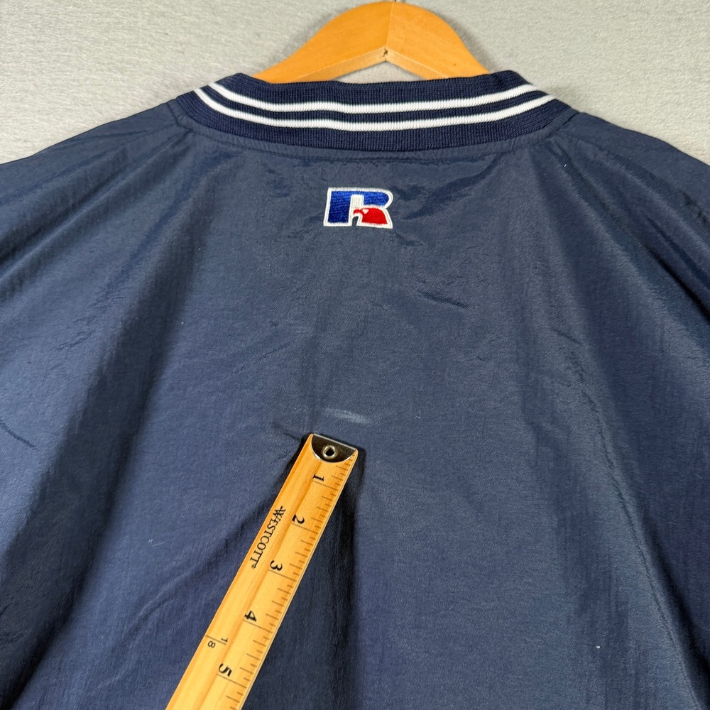 Vintage Cleveland Indians V-Neck Windbreaker XL Navy Blue MLB Russell Athletic - Picture 10 of 13